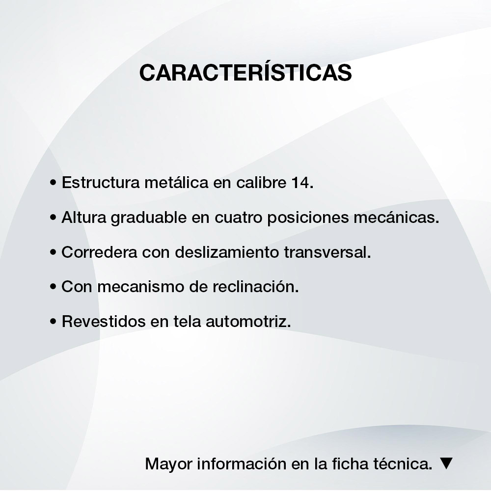 Características Asiento OP 2100